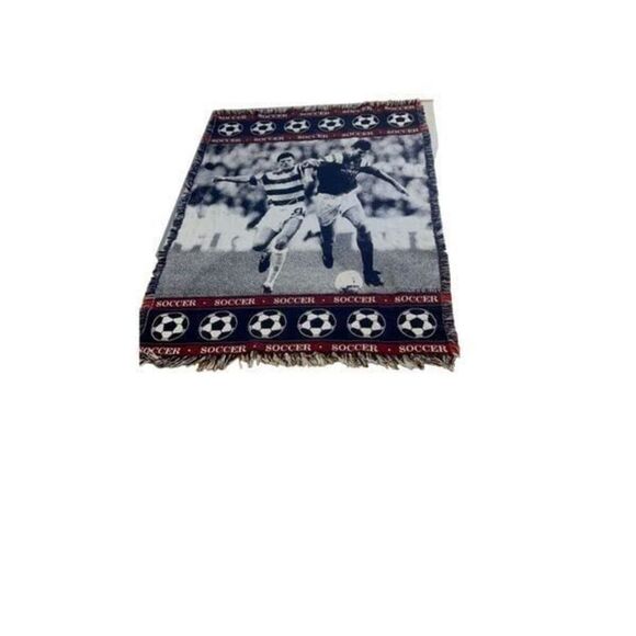 Vintage 90s Soccer MWW 1993 Tapestry Blanket - Picture 2 of 12